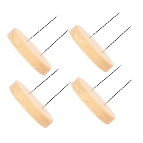 LOORGVEL 4 Stück Teiliges Nadelfilz Puppenständer mit Doppelstahlnadeln Holzsockel Display Rack für Kreative Nadelkunst für Sammler und DIY Figuren Präsentation von LOORGVEL