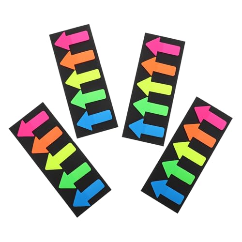 LOORGVEL 4 Stück Teiliges Pet Haftnotizen Sticky Sticker Selbstklebende Reißbare Notizblöcke Farbige Markierungslabels zum Beschriften und Hervorheben Vielseitig Einsetzbar als Lesezeichen von LOORGVEL