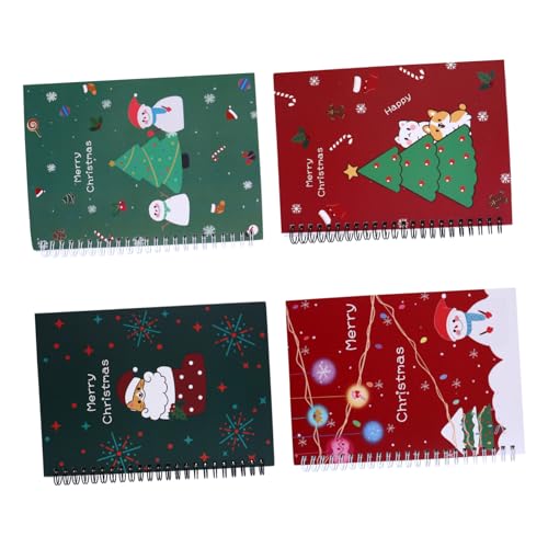 LOORGVEL 4 Stück Teiliges Weihnachts Notizbuch Quadratisches Spiralnotizbuch mit Cartoon Motiven Studentenschreibwaren Praktisches Taschen Notizpad für Schule Büro und Alltag LOORGVEL 4 Stück Teiliges Weihnachts Notizbuch Quadratisches Spiralnotizbuch mit Cartoon Motiven Studentenschreibwaren Praktisches Taschen Notizpad für Schule Büro und Alltag von LOORGVEL