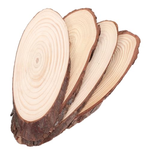 LOORGVEL 4 Stück Trittplatten Gartenweg Natürliche Holzscheiben Rustikale Garten Pflastersteine Dekorativ und Langlebig für Außenbereich und DIY Gartenpfad von LOORGVEL