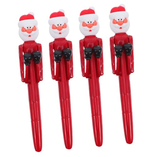 LOORGVEL 4 Stück Weihnachtskugelschreiber mit Lustigem Santa Claus Boxhandschuh-design Interaktiver Glatter Kugelschreiber für Weihnachtsfeiern Partygeschenke und Festliche Schul von LOORGVEL