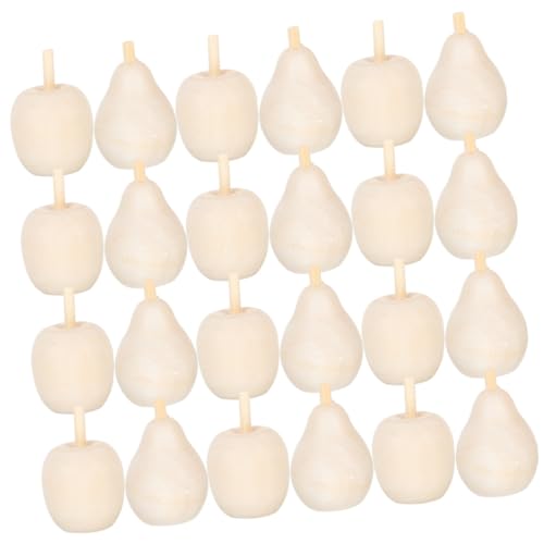 LOORGVEL 40 Stück Teiliges DIY Unbemalte Holzfrüchte Holzfiguren Glatt und Sicher zum Bemalen Bastelset für Kreative Dekoration Holzbirnen und für Handwerk und von LOORGVEL