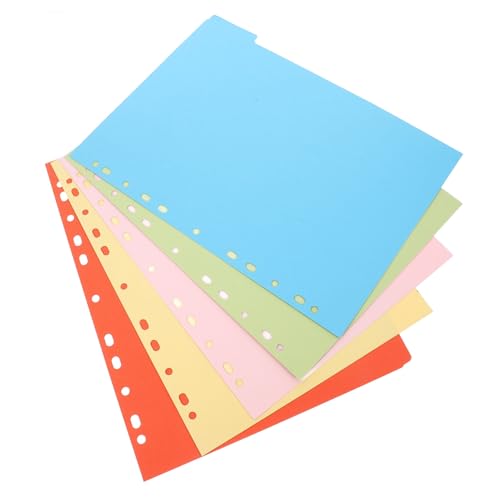 LOORGVEL 5 Blätter Ordner Trennblätter Teilig Farbige Registerkarten für Ringbücher Abnehmbare Papier Trenner für Notizbücher Praktische Seitentrenner für Schule und Büro von LOORGVEL