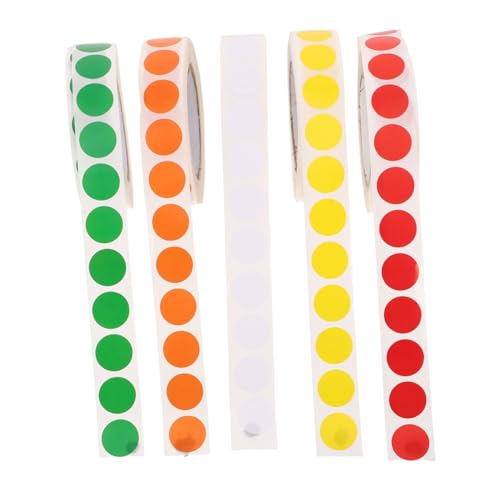 LOORGVEL 5 Rollen Aufkleber Selbstklebend Starke Haftung Blanko Etiketten für Beschriftung DIY Inventar Büro und Versand Vielseitige Sticker für Lager und Organisation von LOORGVEL