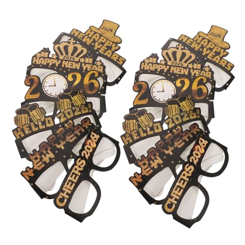LOORGVEL 5 Sätze Neue Jahrsparty Papierbrillen Glitzernde Einwegbrillen für Nye Fotorequisiten Silvester Feier Dekorationen Partyzubehör LOORGVEL 5 Sätze Neue Jahrsparty Papierbrillen Glitzernde Einwegbrillen für Nye Fotorequisiten Silvester Feier Dekorationen Partyzubehör von LOORGVEL