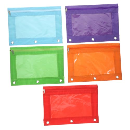 LOORGVEL 5 Stück Binder Taschen aus Oxford Multifunktionale Große Kapazität Dokumenten und Stifttaschen Leicht und Robust für Büro Schule Reise in Rot Violett Orange Grün Blau von LOORGVEL
