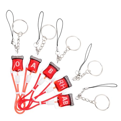 LOORGVEL 5 Stück Schlüsselanhänger mit Horror gotisch Schlüsselhalter Taschenstil -Anhänger Dunkel Anhänger Schlüsselanhänger Schlüsselring Metall rot von LOORGVEL