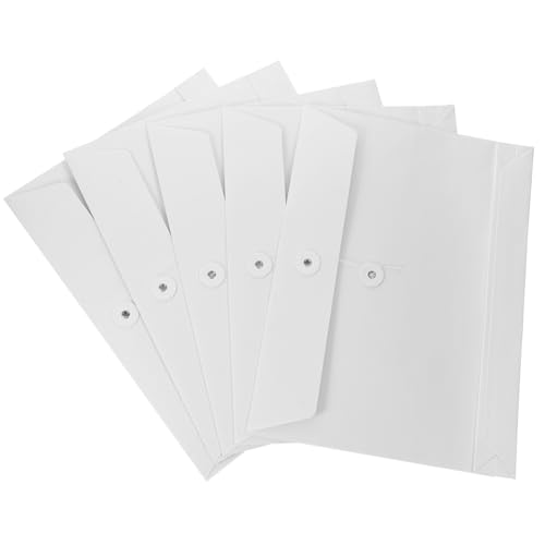 LOORGVEL 5 Stück Teiliges Dokumententaschen Robustem Kraftpapier Umweltfreundlich mit Schnurverschluss Praktische Aufbewahrung für Wichtige Akten Rechnungen und Dokumente Weiße von LOORGVEL