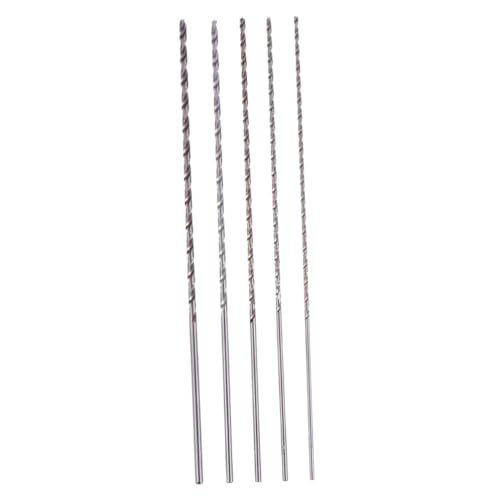 LOORGVEL 5 Stück Teiliges Extra Langes Spiralbohrer set aus Hochgeschwindigkeitsstahl Robustes Metallbohrer set mit Vielseitigen Geeignet für Metall und Inklusive Adapter für Einfache von LOORGVEL