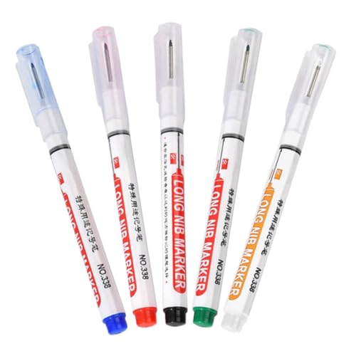 LOORGVEL 5 Stück Teiliges Holzhandwerker Markierungsset Ölbasierte Marker Stifte Tiefloch Markierwerkzeug Schnell Trocknend für Metall Holz Glas Gummi Vielseitig Verwendbar von LOORGVEL