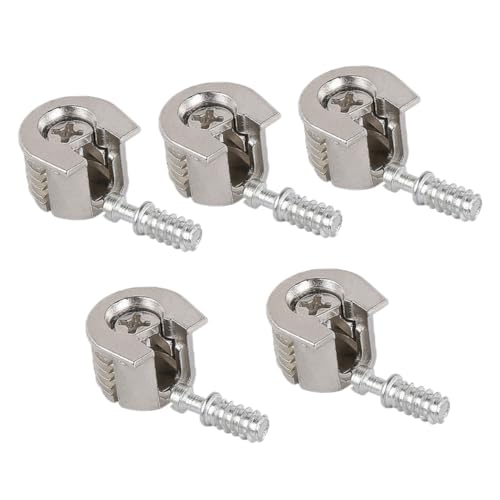 LOORGVEL 5 Stück Teiliges Möbelverbinder Exzentrischem Möbelbeschlag Stabile Regalhalter für Einlegeböden Einfache Montage Silberfarbene Metallverbindung für Schränke und Wohnmöbel von LOORGVEL