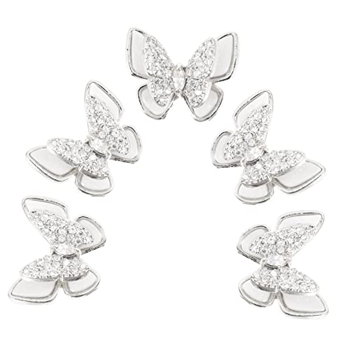LOORGVEL 5 Stück Teiliges Nail Charm Silber Doppellagige Schmetterling Design Nail Studs DIY Art Zubehör für Frauen Professionelle Nageldekoration für Kreative Maniküre LOORGVEL 5 Stück Teiliges Nail Charm Silber Doppellagige Schmetterling Design Nail Studs DIY Art Zubehör für Frauen Professionelle Nageldekoration für Kreative Maniküre von LOORGVEL