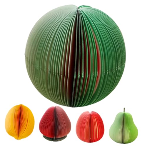 LOORGVEL 5 Stück Teiliges Obst Notizblock mit Herzförmigen Haftnotizen Kompakte Memo Pads Abziehbar und Wiederverwendbar für Schule Büro und Persönliche Planung von LOORGVEL