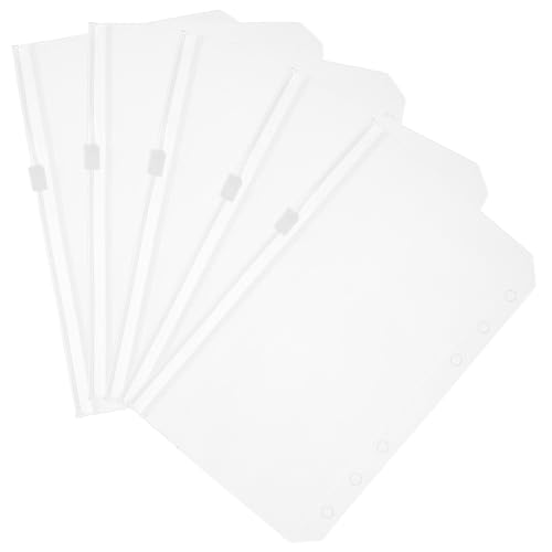 LOORGVEL 5 Stück Transparente Loseblatt Zip Taschen mit Löchern Binder Organizer Beutel für Dokumentenaufbewahrung Flexible Schützende Dateiordner Hüllen mit Glatten Kanten von LOORGVEL