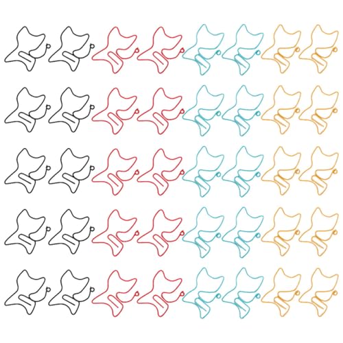 LOORGVEL 50 Stück Katzen Büroklammern Metall Lesezeichen Clips mit Stabilem Material Niedliches Katzenmotiv Praktische Papierhalter für Büro Schule Geschenk für Zufällige Zufällige Farbe von LOORGVEL