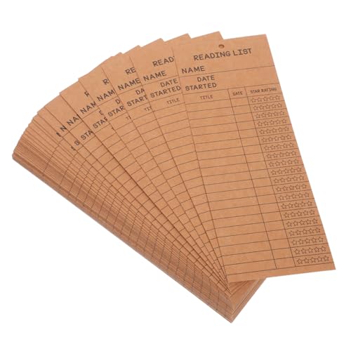 LOORGVEL 50 Stück Leselisten Lesezeichen aus Dickem Papier mit Loch Robuste Bibliothekskarten als Lesezeichen für Schüler Lehrer und Lesebegeisterte Vielseitig für Schule Büro und Zuhause von LOORGVEL