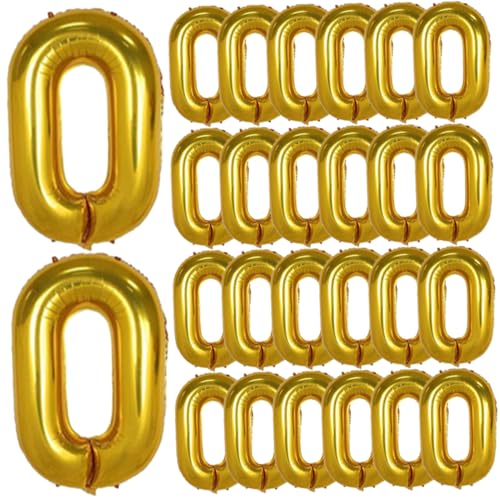 LOORGVEL 50 Stück Teiliges Folienballon Goldfarbene Partydeko für Hip Hop Geburtstagsfeier Fotohintergrund Langlebig und Sicher für Hochzeit und Kinderparty von LOORGVEL