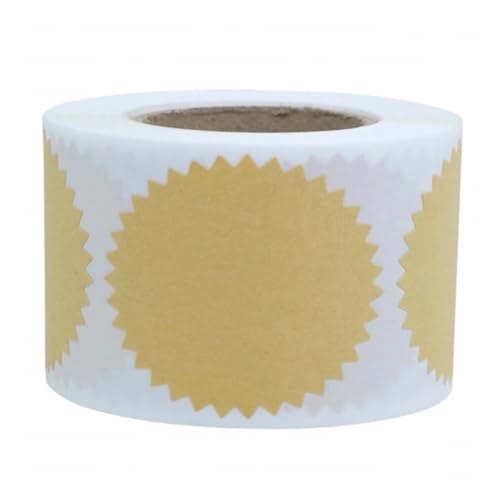 LOORGVEL 500 Stück Selbstklebende Blanko Kraftpapier Aufkleber Starke Haftung Vielseitig für Geschenkverpackungen Partytüten Umschläge Kreative Dekoration Beschriftbar Geeignet für Glatte von LOORGVEL