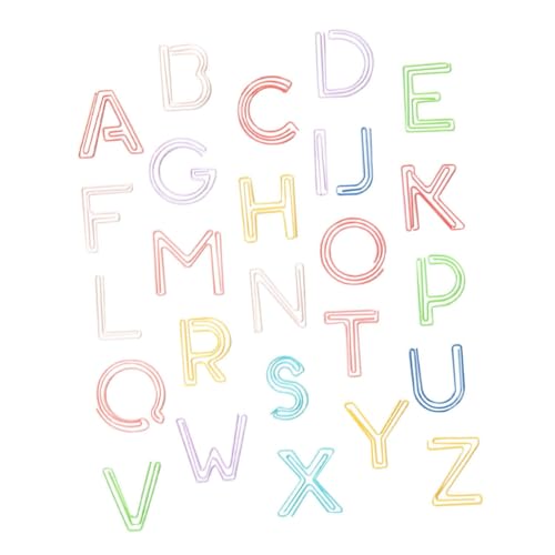 LOORGVEL 52 Stück Teiliges Bunte Büroklammern Buchstabenform Lesezeichen clip für Ordner und Kalender Praktische Haushalts planer clips zur Seitenmarkierung und Dokumentenorganisation von LOORGVEL