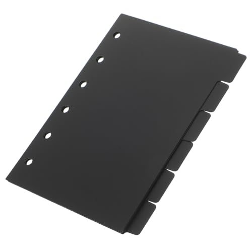 LOORGVEL 6 Blätter Teiliges Binder Teiler mit Löchern Langlebige Schwarze Trennblätter für Notizbücher und Ringordner Vielseitige Registerkarten für Büro und Schule Einfache von LOORGVEL