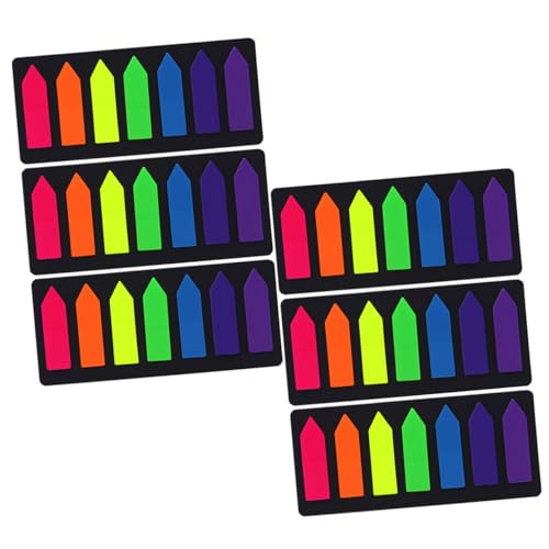 LOORGVEL 6 Sätze Teiliges Farbiger Fluoreszierender Haftnotizen mit Lineal Selbstklebende Memo sticker Kombination Praktische Klebezettel für Büro Schule und Zuhause Langlebig Haftend und von LOORGVEL