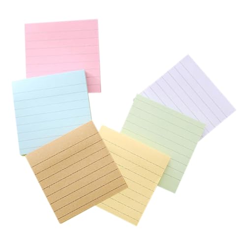 LOORGVEL 6 Stück Bunte Liniierte Haftnotizen Kleine Selbstklebende Memo Pads Praktische Schreibzettel für Büro Schule und Zuhause Leicht Abziehbar Vielseitig Verwendbar Farbenfrohe von LOORGVEL