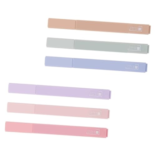 LOORGVEL 6 Stück Große Textmarker Bunte Highlighter Stifte mit Großer Tintenmenge Langlebig für Schule Büro Alltag Farbige Marker mit Weicher Spitze Keine Durchblutung von LOORGVEL
