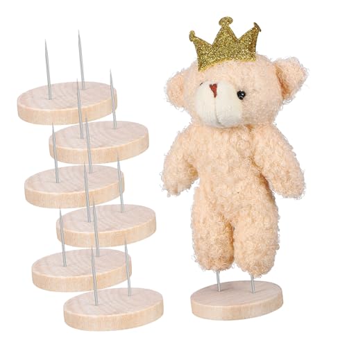 LOORGVEL 6 Stück Holz Puppenständer Stabile Puppenhalter für Häkel und Strickpuppen mit Glatter Oberfläche und Langlebiger Basis für Sichere Doll Display Unterstützung von LOORGVEL