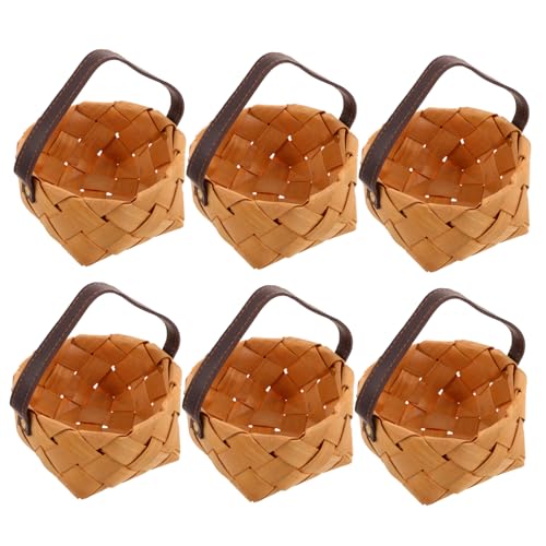 LOORGVEL 6 Stück Mini Geflochtene Körbe Holz Handgewebt mit Henkel Kleine und Süßigkeitenkörbe für Geburtstagsfeiern Hochzeiten und Partydekorationen Vielseitig und Tragbar LOORGVEL 6 Stück Mini Geflochtene Körbe Holz Handgewebt mit Henkel Kleine und Süßigkeitenkörbe für Geburtstagsfeiern Hochzeiten und Partydekorationen Vielseitig und Tragbar von LOORGVEL