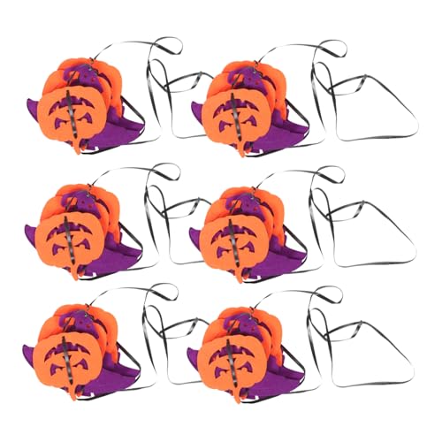 LOORGVEL 6 Stück Teiliges Halloween mit Kürbis und Hängeschmuck Hexenhut Girlande für Innen und Außen Geeignet für Tür Garten Party und Wandgestaltung von LOORGVEL