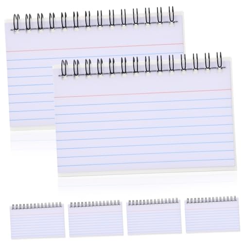 LOORGVEL 6 Stück Teiliges Kleine Liniertes Notizbuch mit Spiralbindung Abreißbare Indexkarten aus Dickem Papier für Büro Schule Meetings und Lernnotizen Transparente Matte Abdeckung von LOORGVEL