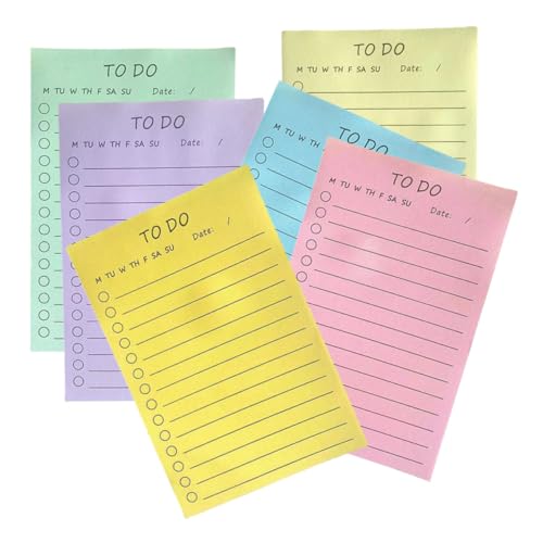 LOORGVEL 6 Stück Teiliges Kleine Selbstklebende Notizzettel mit Liniertem Papier Abreißbare Haftnotizen Praktische Memo Blocks für Schule Büro Zuhause Haftende Notizblätter ohne Rückstände von LOORGVEL