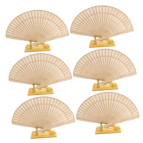 LOORGVEL 6 Stück Teiliges Vintage Holz Fächer Faltbar Handgehalten mit Filigraner Aussparung und Gravur Aromatisches Holz für Tanz Hochzeit und Party Klassische Chinesische Kultur LOORGVEL 6 Stück Teiliges Vintage Holz Fächer Faltbar Handgehalten mit Filigraner Aussparung und Gravur Aromatisches Holz für Tanz Hochzeit und Party Klassische Chinesische Kultur von LOORGVEL