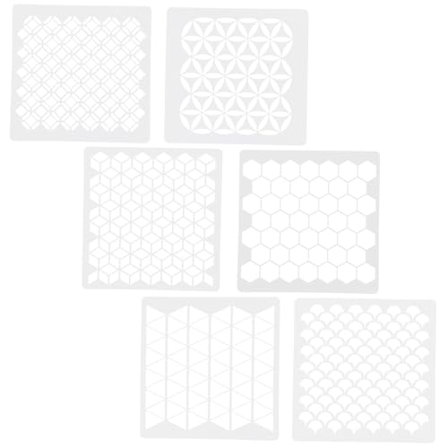 LOORGVEL 6 Stück Teiliges Wandmalerei Schablonen aus Langlebigem Umweltfreundlichem Pet Kunststoff Geometrische Vorlagen für Sprühfarbe Wiederverwendbar Einfache Anwendung für von LOORGVEL
