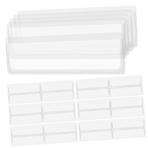 LOORGVEL 60 Stück Beutel mit selbstklebenden Etiketten Klare Klebetaschen Name Etiketthalter für Regale Notizen Veranstalter Klare Bindemittel Karteikartenärmel Taschenärmel PVC Transparent von LOORGVEL