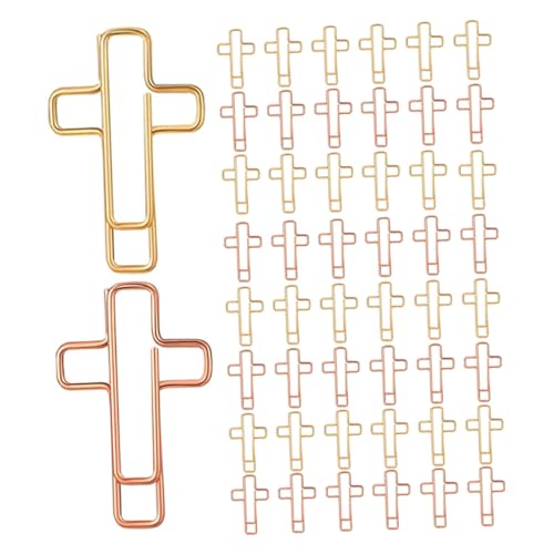 LOORGVEL 60 Stück Teiliges Metall Büroklammern Kreuz-design Gold und Roségold Niedliche Lesezeichen für Bibel Tagebuch und Notizen Robuste Tragbare Klammern für Organisation und Studium LOORGVEL 60 Stück Teiliges Metall Büroklammern Kreuz-design Gold und Roségold Niedliche Lesezeichen für Bibel Tagebuch und Notizen Robuste Tragbare Klammern für Organisation und Studium von LOORGVEL