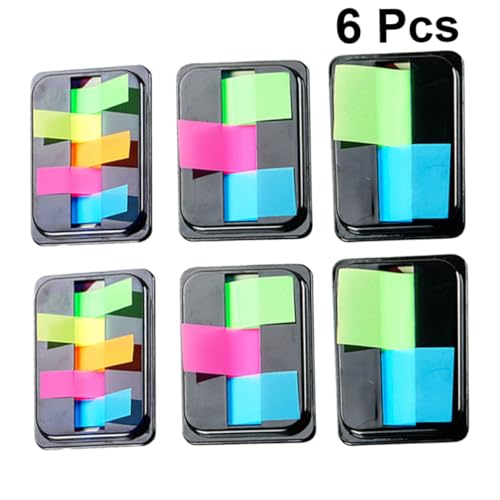 LOORGVEL 6Boxen Neon Haftnotizen Pet Farbige Seitenmarker Selbstklebend Leicht Abreißbar Für Bücher Dokumente Büro Schule Markierung Tabs von LOORGVEL
