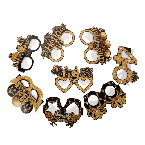 LOORGVEL 8 Stück Teiliges Geburtstags-papierbrillen Wiederverwendbar Lustige Partyfoto-requisiten Komfortabel Passende Dekorationsbrille für Erwachsene Familienfeiern und Foto Booth LOORGVEL 8 Stück Teiliges Geburtstags-papierbrillen Wiederverwendbar Lustige Partyfoto-requisiten Komfortabel Passende Dekorationsbrille für Erwachsene Familienfeiern und Foto Booth von LOORGVEL