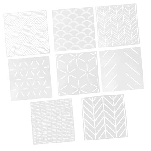 LOORGVEL 8 Stück Teiliges Geometrisches Schablonen Wiederverwendbar DIY Malvorlagen für Wandgestaltung Kreative Zeichenschablonen aus Langlebigem Material für Heim und Büroumgebung von LOORGVEL