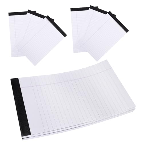 LOORGVEL 8 Stück Teiliges Legal Notepad Liniertes Perforiertes Notizbuch mit Abreißbaren Blättern Breiter Linienabstand für Schule Büro Studium und Tägliche Notizen von LOORGVEL
