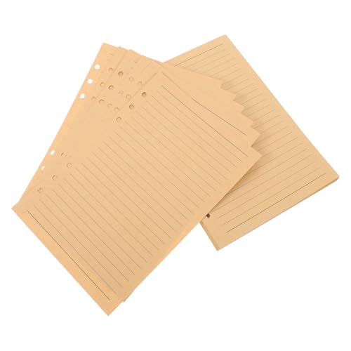 LOORGVEL 80 Blatt Nachfüllpapier Liniert Vintage Braun Dickes Papier Robustes Schreibpapier Für Planer Einlegeblätter Notizbuch Ringbuch Refill Insert von LOORGVEL