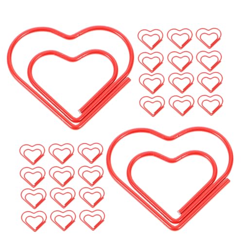 LOORGVEL 80 Stück Teiliges Herz Büroklammern Kleine Metall Clips Stabile Papierklemmen Für Büro Schule Hochzeit Dekoration Niedliche Binderclips Organizer von LOORGVEL