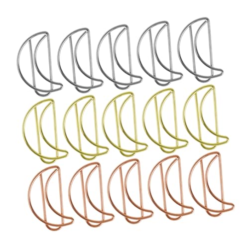 LOORGVEL 90 Stück Teiliges Mondförmige Metall Paperclips Vielseitige Büroklammern als Lesezeichen und Dokumentenhalter zu Papier Robustes Metall für Büro Schule und Planung von LOORGVEL