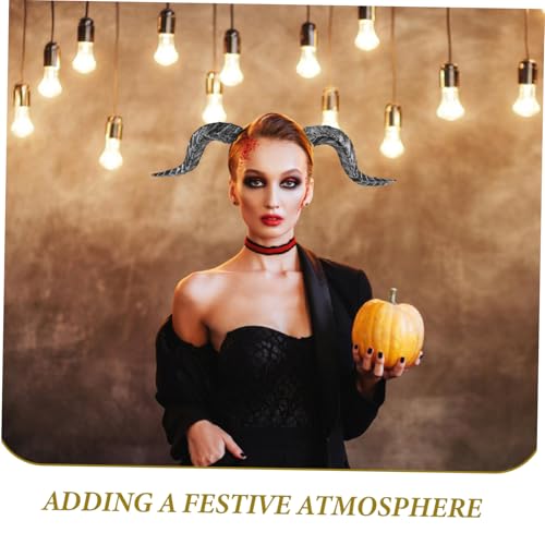 LOORGVEL Abnehmbares Gothic Hörner Masquerade Cosplay Karneval Bequemer Kopfschmuck für Damen Herren bei Kostüm-events von LOORGVEL