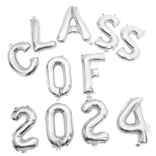 LOORGVEL Abschlussballon Set Silber Class Of Dekoratives Party Deko Set für Abschlussfeier Innen Außen Leicht Aufhängbar für Schulabschluss Feier und Senior Year Celebration LOORGVEL Abschlussballon Set Silber Class Of Dekoratives Party Deko Set für Abschlussfeier Innen Außen Leicht Aufhängbar für Schulabschluss Feier und Senior Year Celebration von LOORGVEL