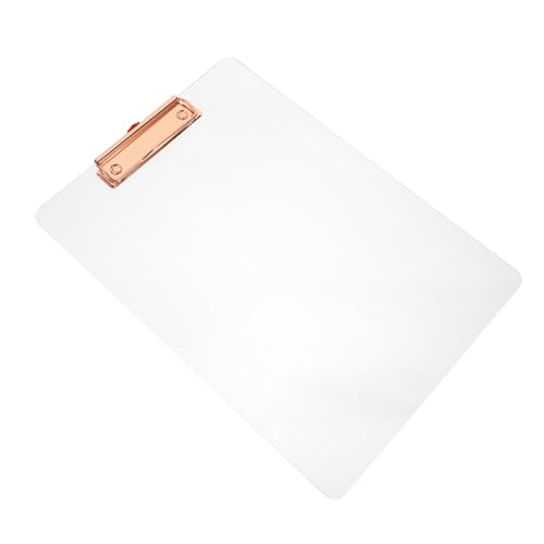 LOORGVEL Acryl Klemmbrett Transparent Schreibunterlage Büroordner Studenten Schreibbrett Dokumentenhalter Sicherer Halt für Schule und Büro von LOORGVEL