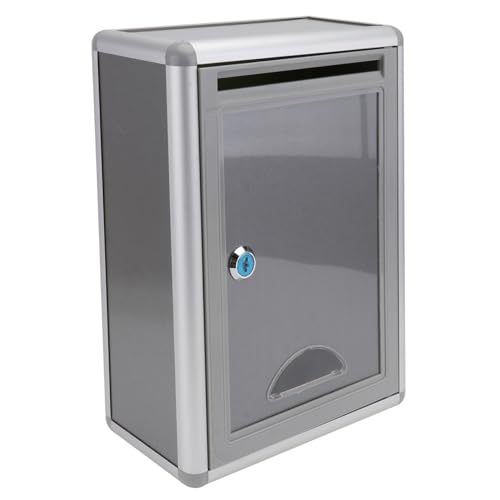LOORGVEL Aluminium-wandbriefkasten mit Schloss Abschließbare Multifunktionale Vorschlags Beschwerdebox Sicherer Brief Dokumentenbehälter von LOORGVEL