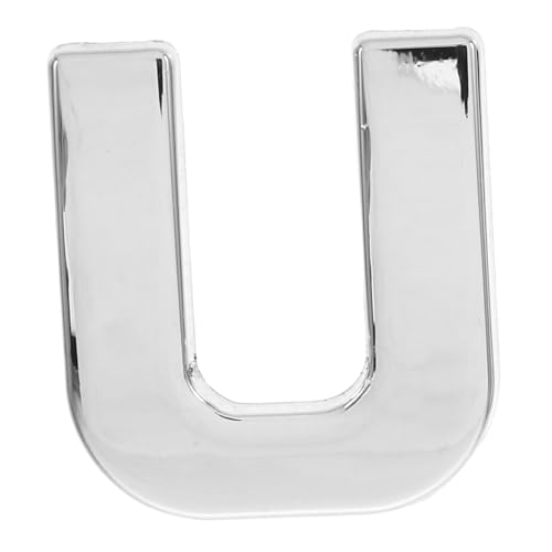 LOORGVEL Auto Metallic Buchstaben Sticker Silber U DIY Karosserie Aufkleber und Einfach zu Entfernen für Auto und Deko für Glatte Oberflächen von LOORGVEL