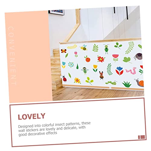 LOORGVEL Cartoon Blumen Wandsticker Abnehmbar Selbstklebend Wandtattoo für Kinderzimmer DIY Insekten Motiv Bunte Wanddeko Zimmeraufkleber Jungen Mädchen von LOORGVEL
