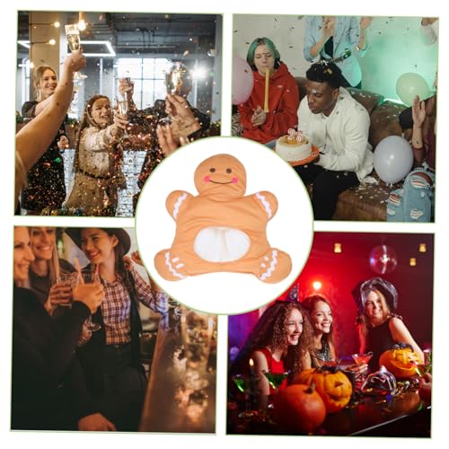 LOORGVEL Cartoon Lebkuchenmann Kopfbedeckung Leichte und Weiche Weihnachts Party Deko Bequeme Fotorequisiten für Kinderpartys und Festliche Cosplay Veranstaltungen von LOORGVEL
